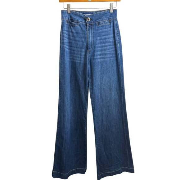 ASKK NY Brighton High Rise Wide Leg Jeans Medium Wash Size 26 Western Boho - Picture 1 of 7
